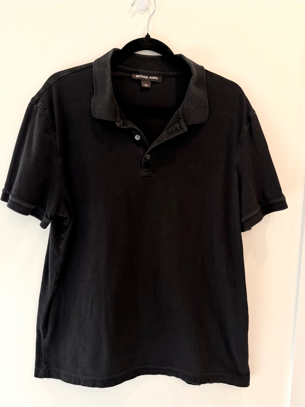 Michael Kors Men's Short Sleeve Black Pique Polo Shirt